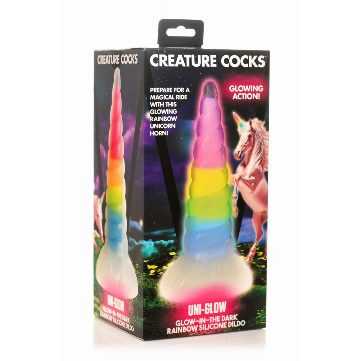 XR Brands - Luminescent Rainbow Silicone Dildo