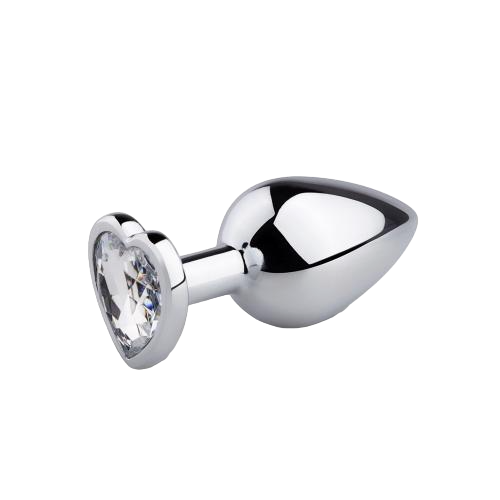 Metall-Analplug mit Herz – silberfarben