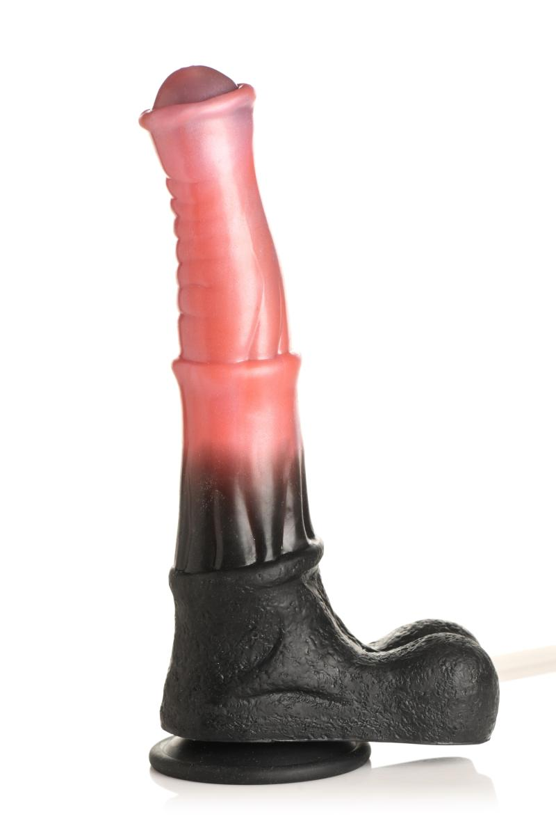 XR Brands - Centaur Explosion Squirting Silicone Dildo - Black/Red