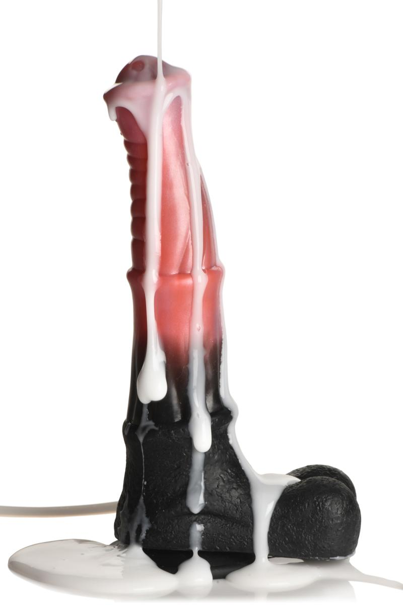 XR Brands - Centaur Explosion Squirting Silicone Dildo - Black/Red