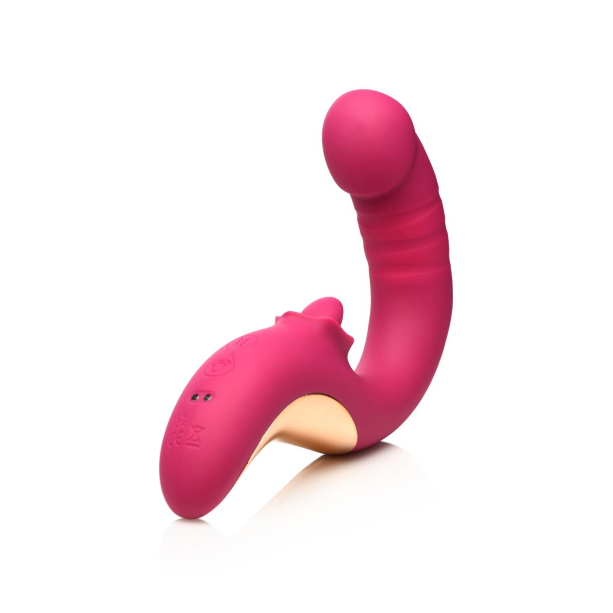XR Brands - Tease & Please Licking & Thrusting Vibrator - Pink