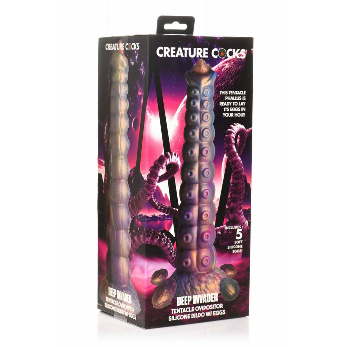 XR Brands - Deep Invader Tentacle Ovipositor Silicone Dildo with Eggs