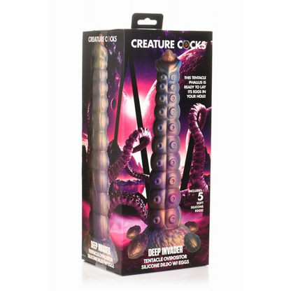 XR Brands - Deep Invader Tentacle Ovipositor Silicone Dildo with Eggs
