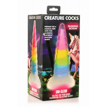 XR Brands - Luminescent Rainbow Silicone Dildo