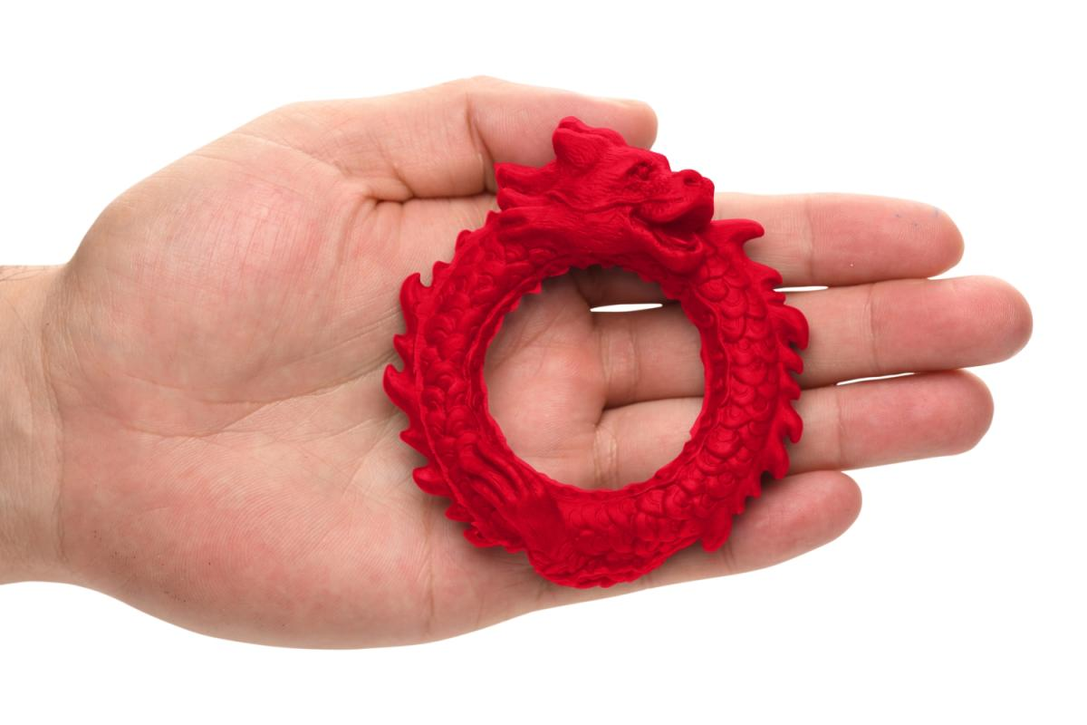 XR Brands - Rise of the Dragon Silicone Penis Ring - Red