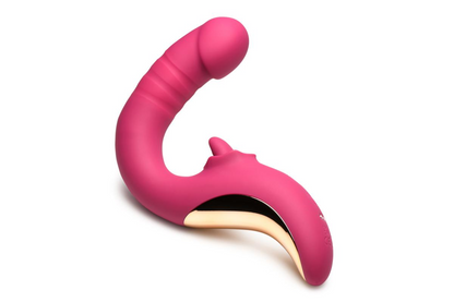 XR Brands – Tease &amp; Please Licking &amp; Thrusting Vibrator – Pink 